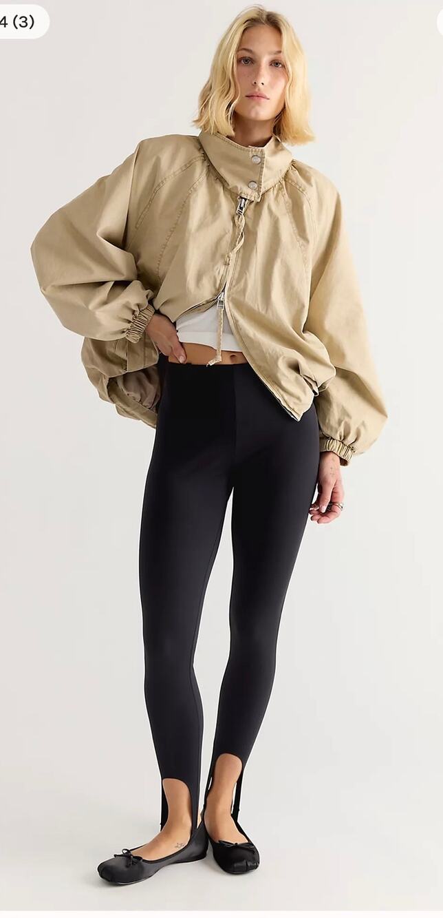 Free People Black Pull On Stirrup Leggings Womens Size Small